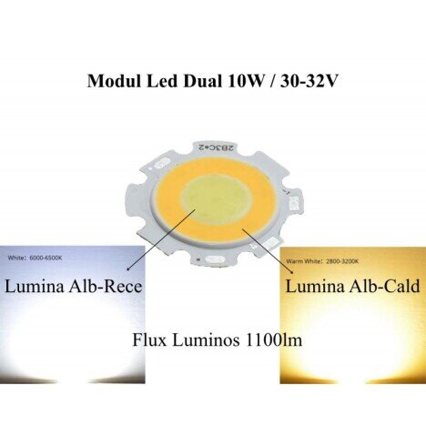 LED COB 28MM - 10W, LUMINA CALD/RECE