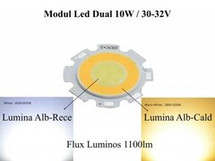 LED COB 28MM - 10W, LUMINA CALD/RECE